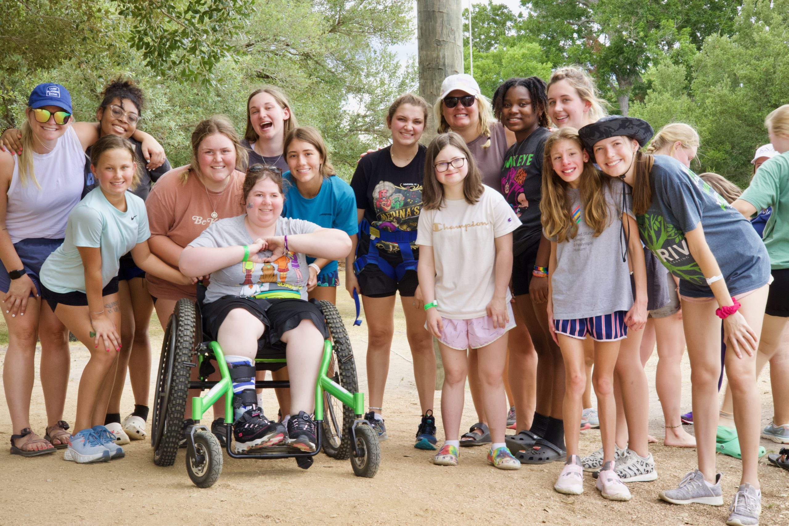 cabin parents, group, volunteers, campers, giant swing, Summer, July 29, 2022