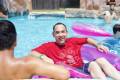 camper, smiling, floating, pool, swimming, Summer, June 8, 2022